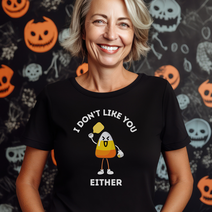 I Don't Like You Either Candy Corn Pickleball Unisex Tee