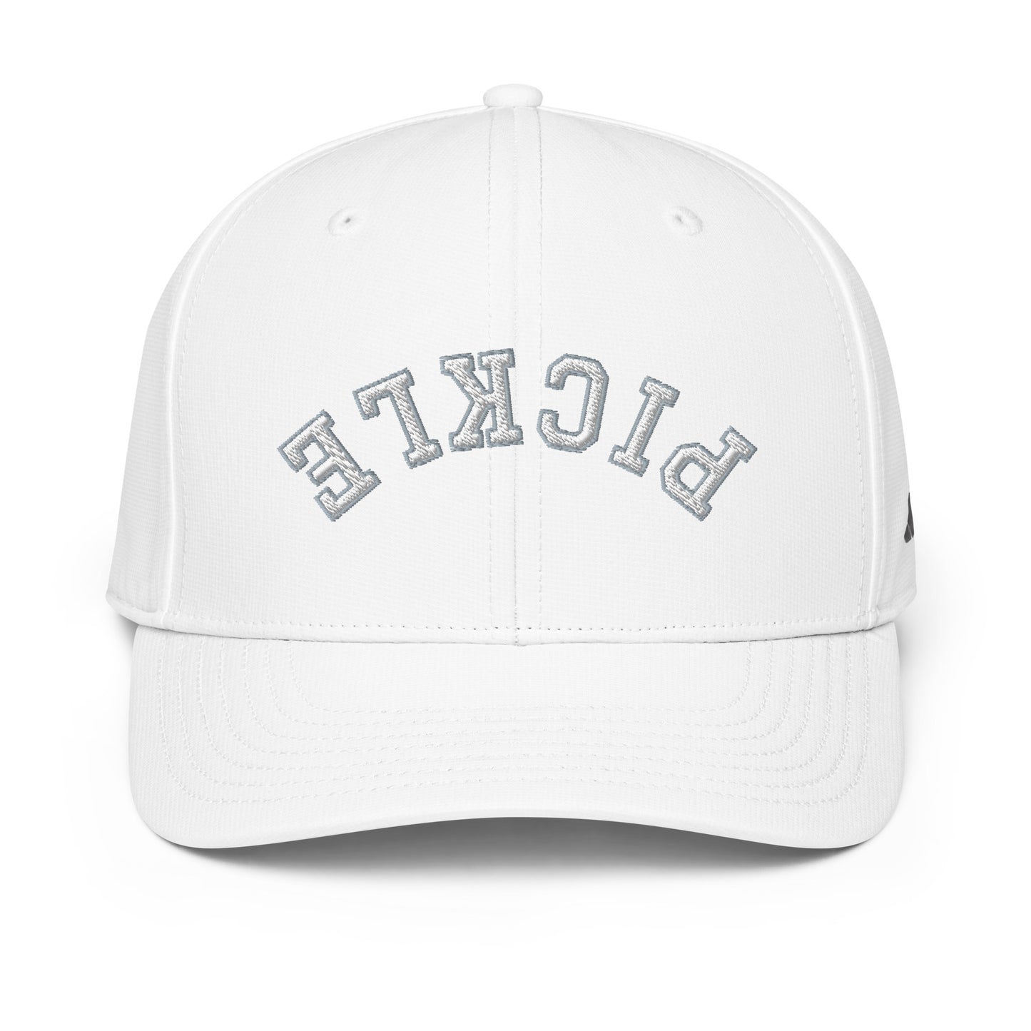 Upside Down Pickle Embroidered adidas Performance Cap - White Letters/Grey Outline