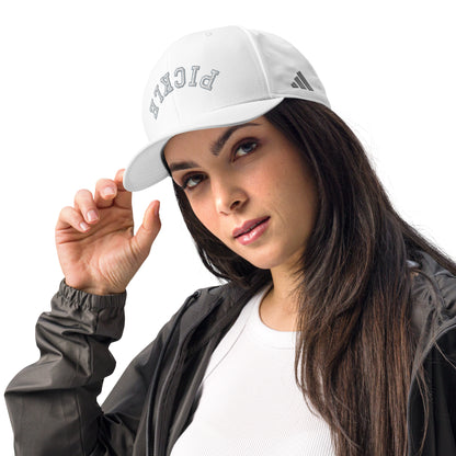 Upside Down Pickle Embroidered adidas Performance Cap - White Letters/Grey Outline