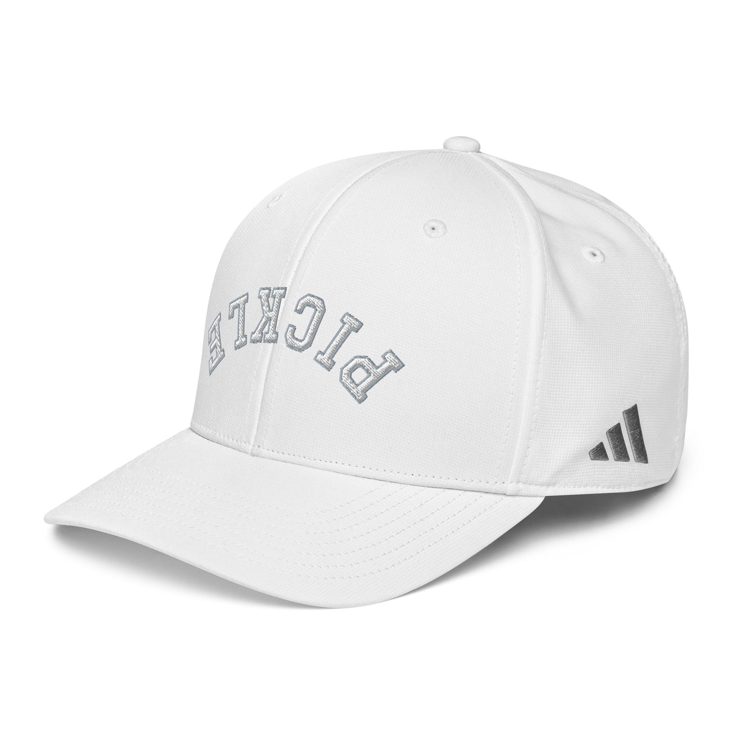 Upside Down Pickle Embroidered adidas Performance Cap - White Letters/Grey Outline