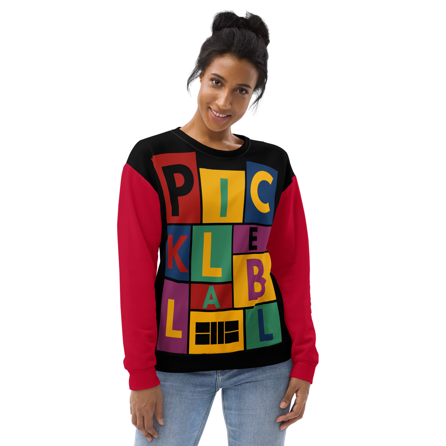 Pickleball Retro Color Block Unisex Ugly Pickleball Sweatshirt