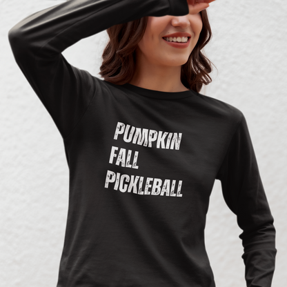 Pumpkin Fall Pickleball Unisex Long Sleeve Tee