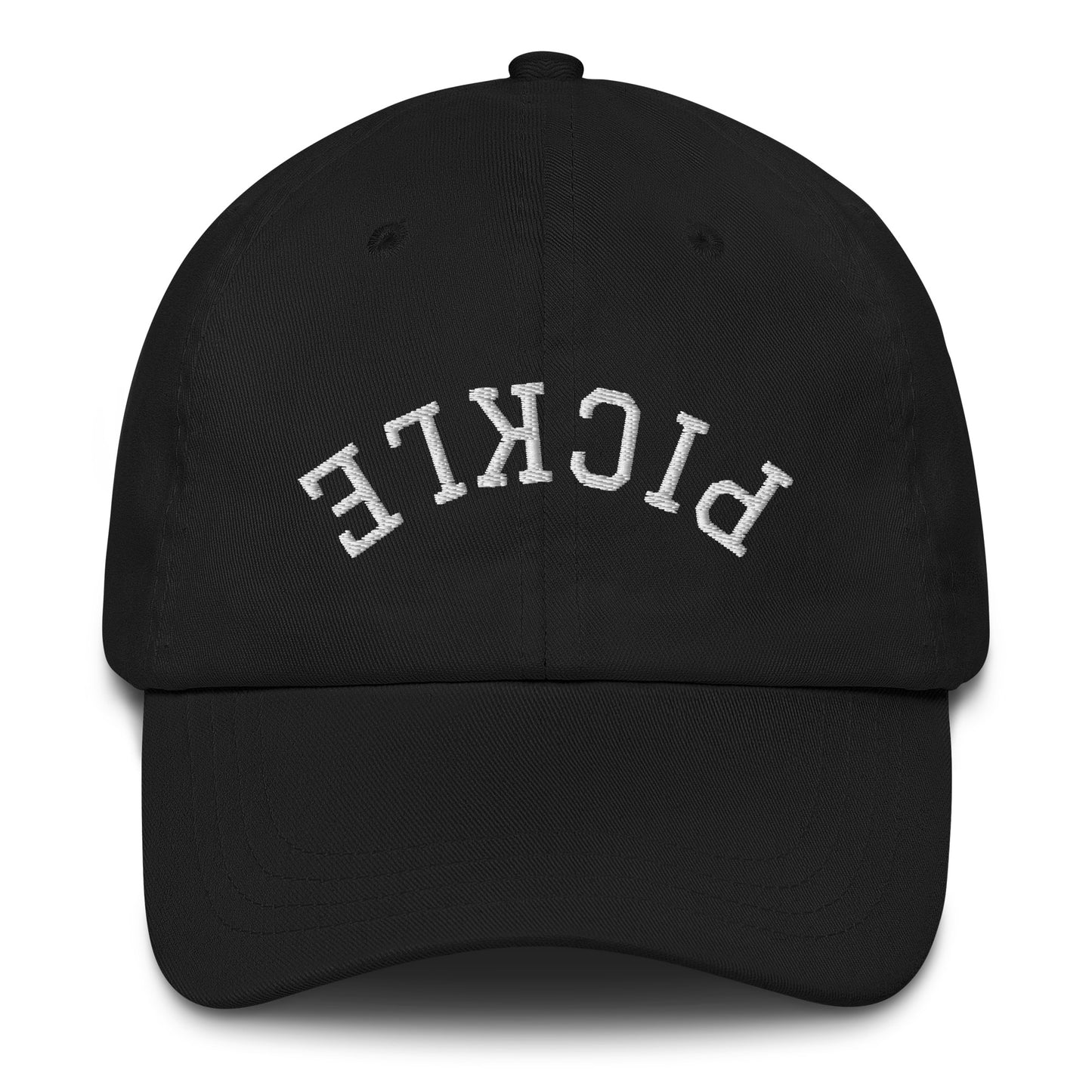 Upside Down Pickle Embroidered Cap - White Letters