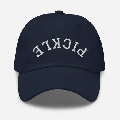 Upside Down Pickle Embroidered Cap - White Letters