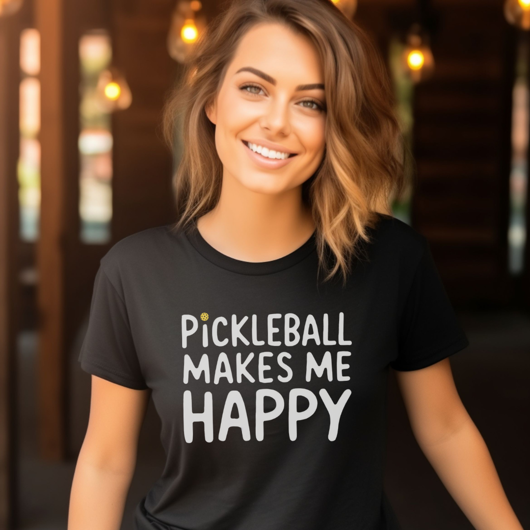 Pickleball Makes Me Happy Unisex Tee