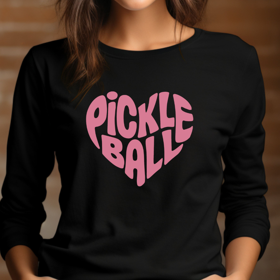 Wavy Heart Pickleball Unisex Long Sleeve Tee