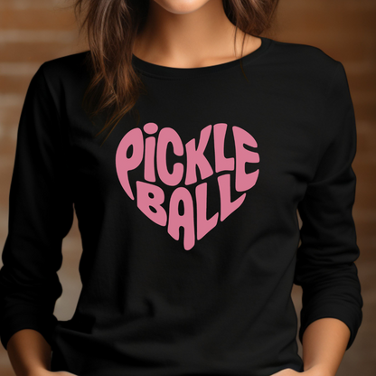 Wavy Heart Pickleball Unisex Long Sleeve Tee