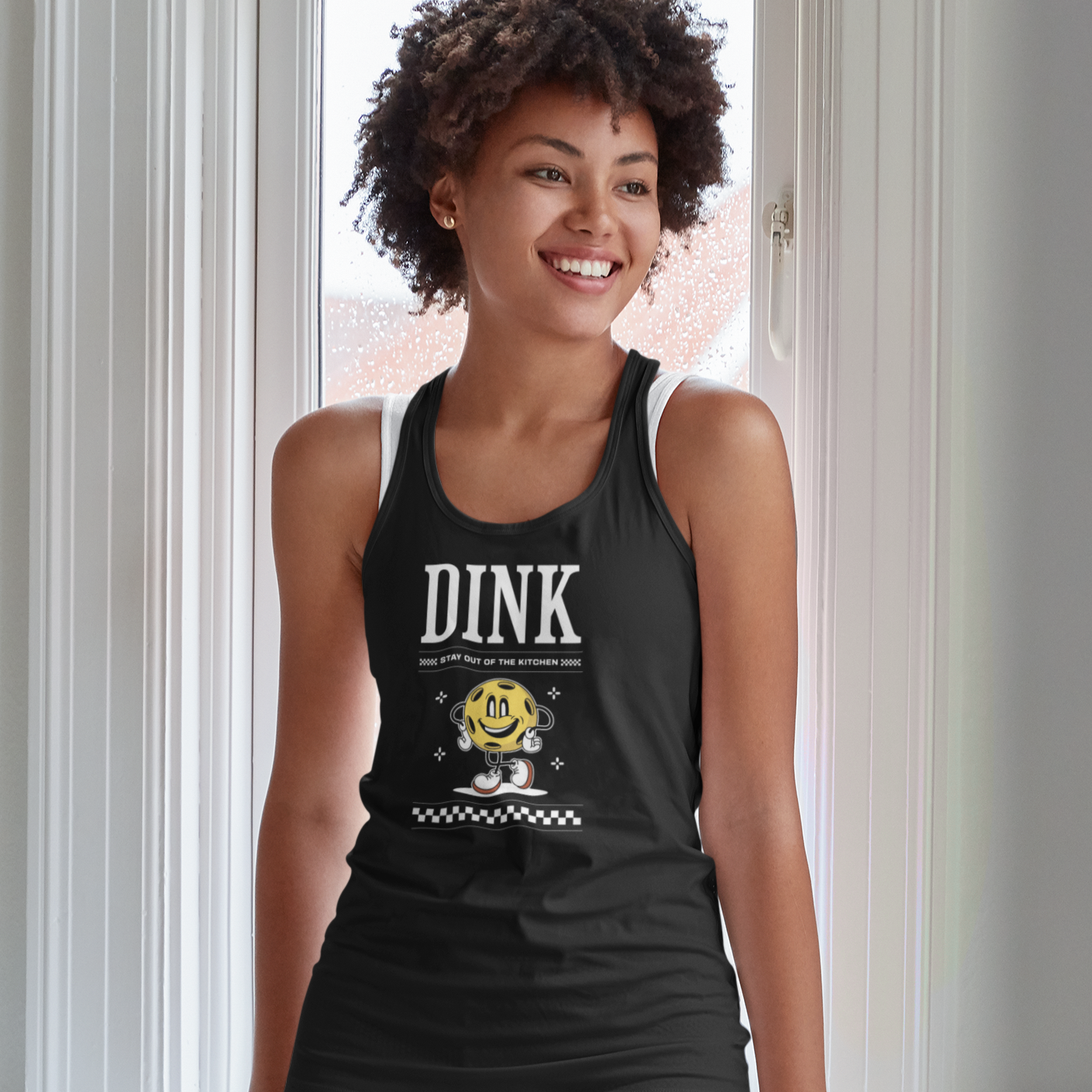 Dink Stay Out Of The Kitchen Women's Racerback Tank
