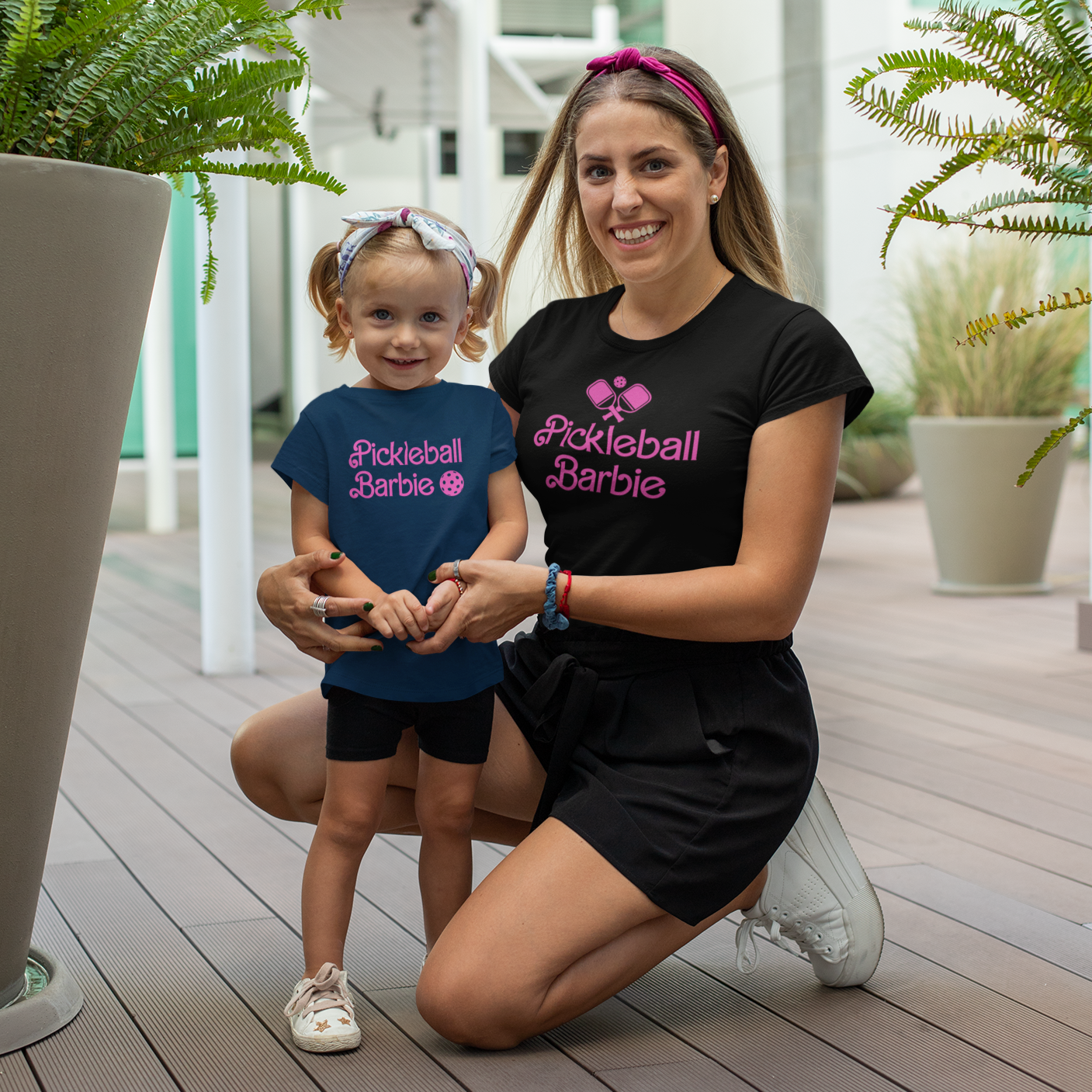 Pickleball Barbie - Stacked/Pink Letters Toddler Tee