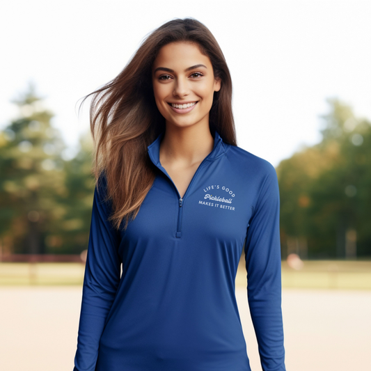 Pickleball Makes It Better Women's Quarter-Zip Performance Pullover