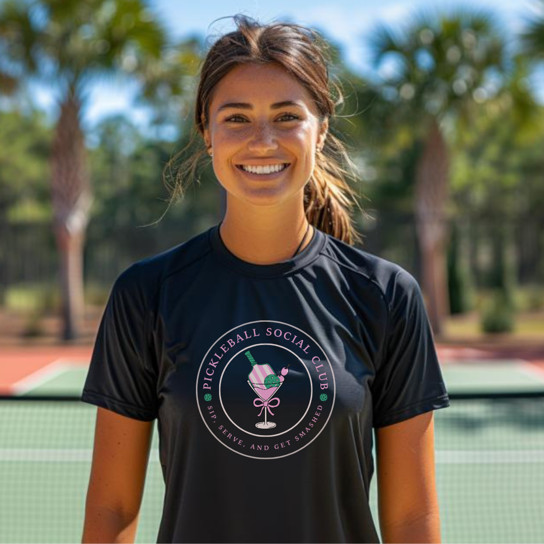 Pickleball Social Club - Sip, Serve & Get Smashed Women's Performance Tee