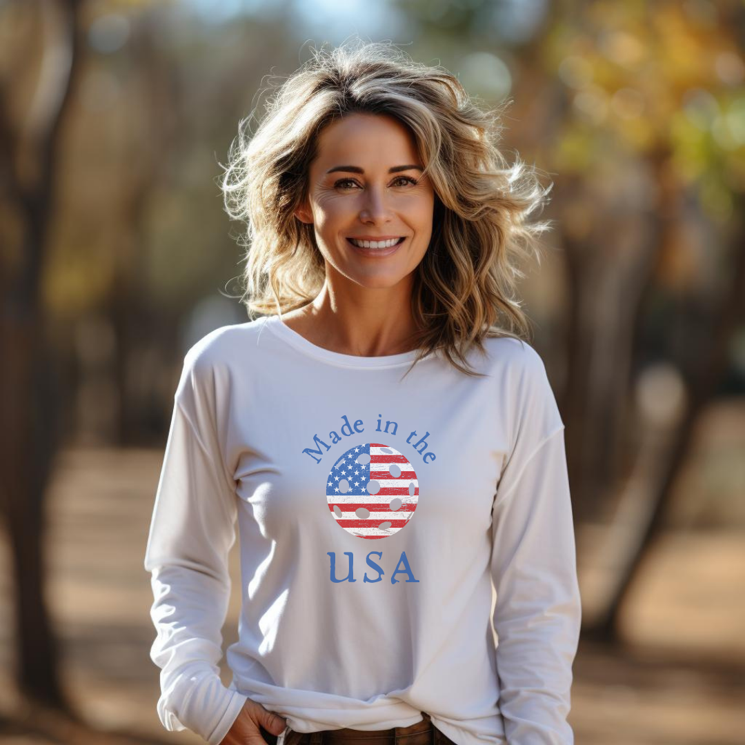 Made in the USA Pickleball Unisex Long Sleeve Tee