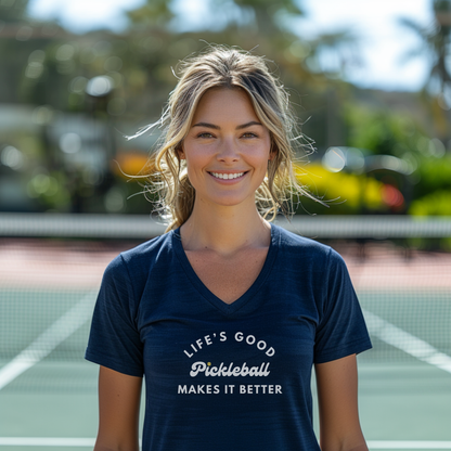 Pickleball Makes It Better Unisex V-neck Tee