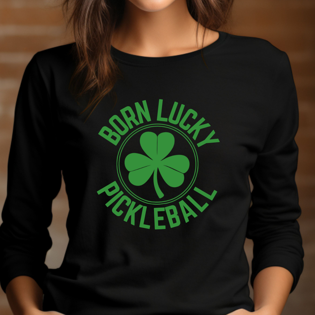 Born Lucky Pickleball Unisex Long Sleeve Tee